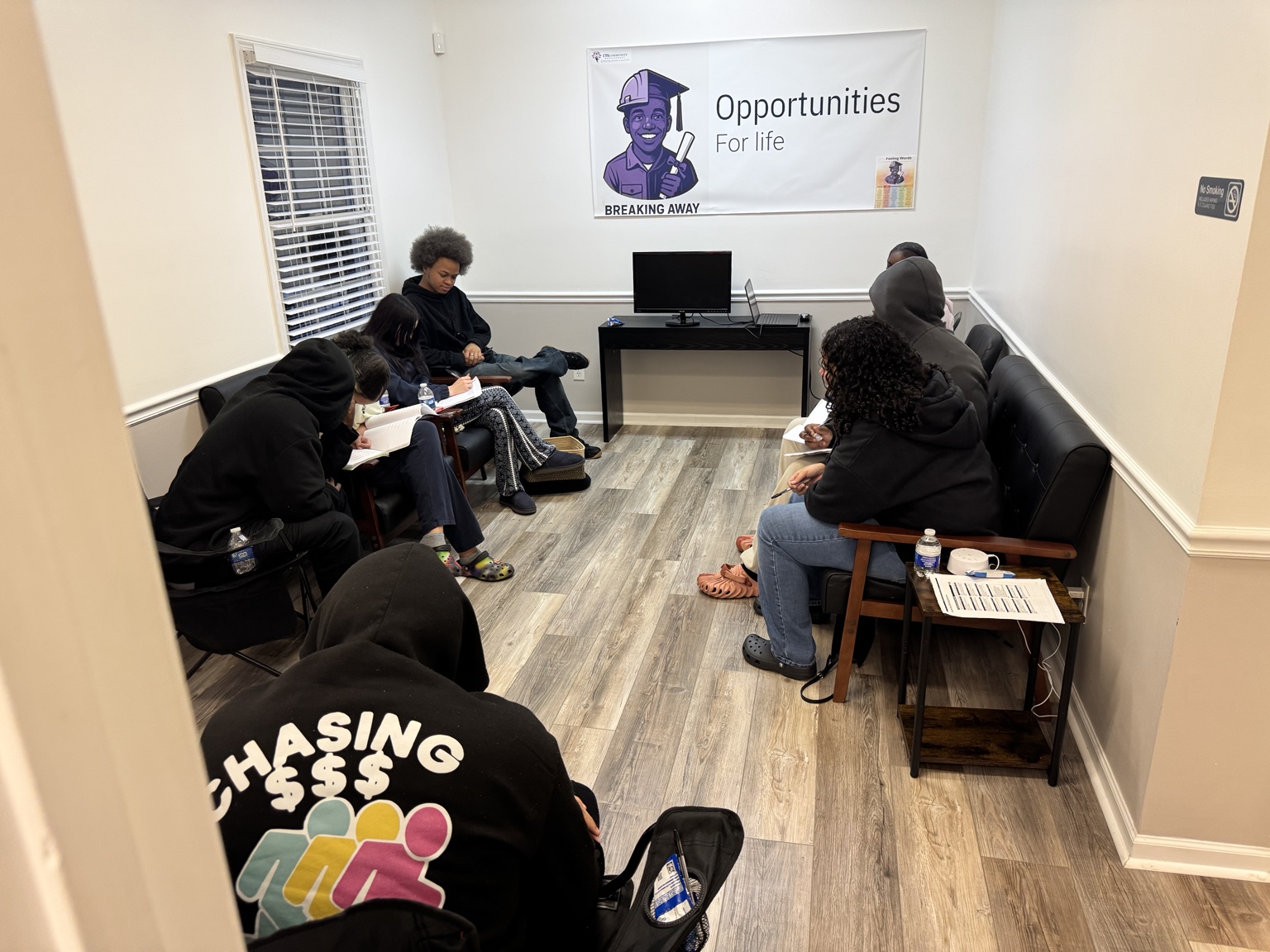 Breaking Away youth working during a program session
