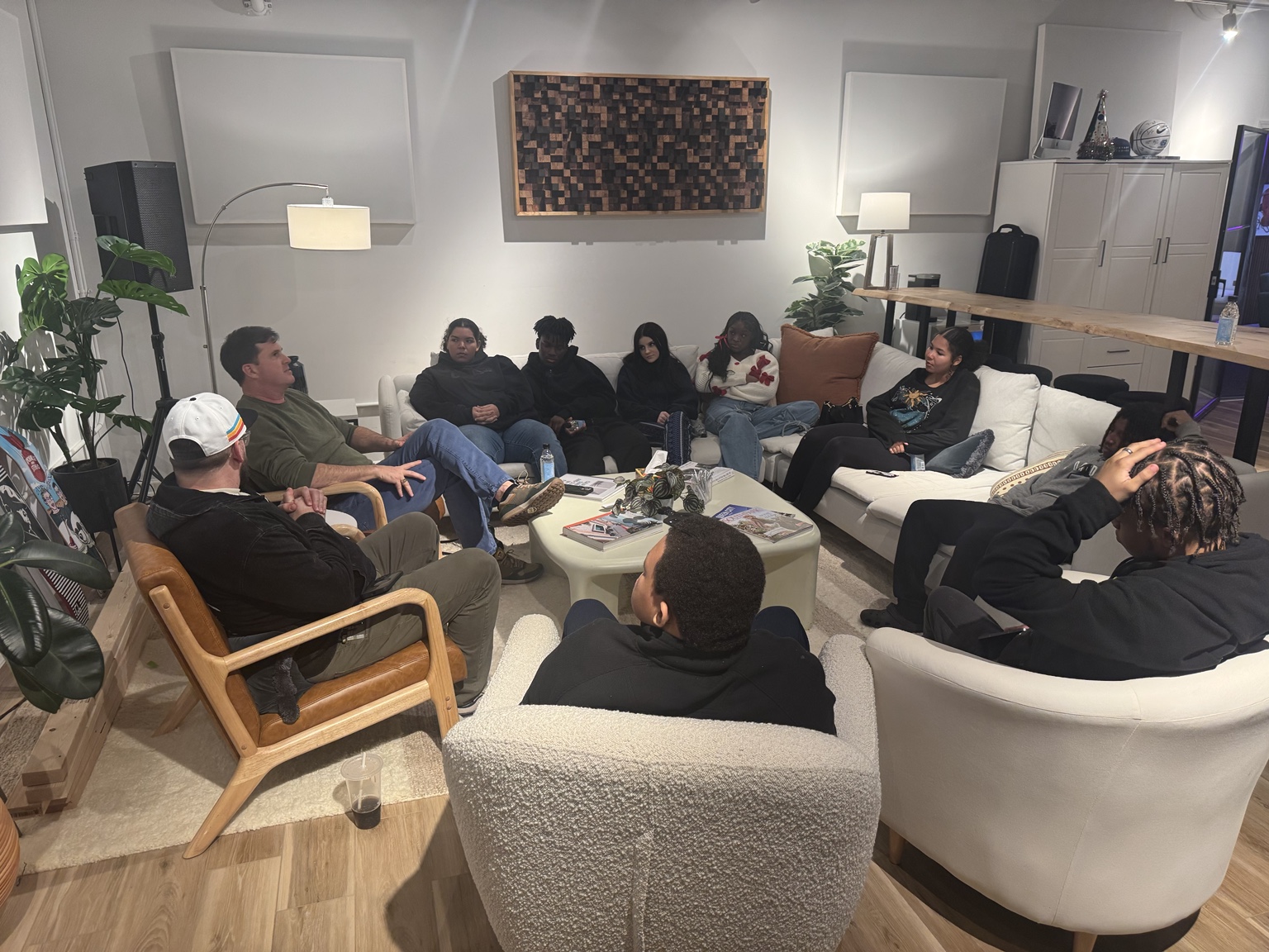 Youth participating in a community learning conversation
